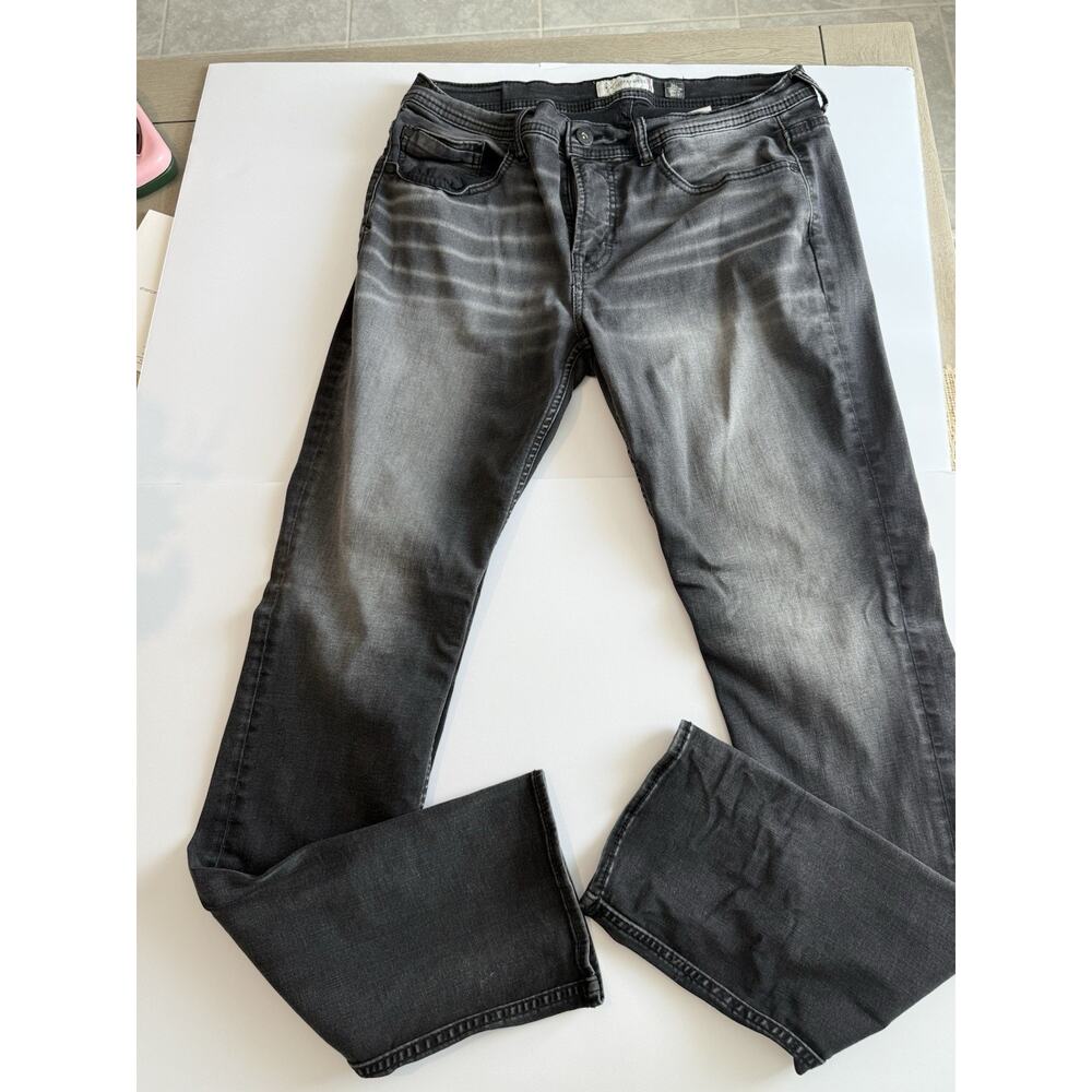 DEPARTWEST Jeans Men's 36S Black Wash Trouper Straight Leg Stretch Denim. 36/36